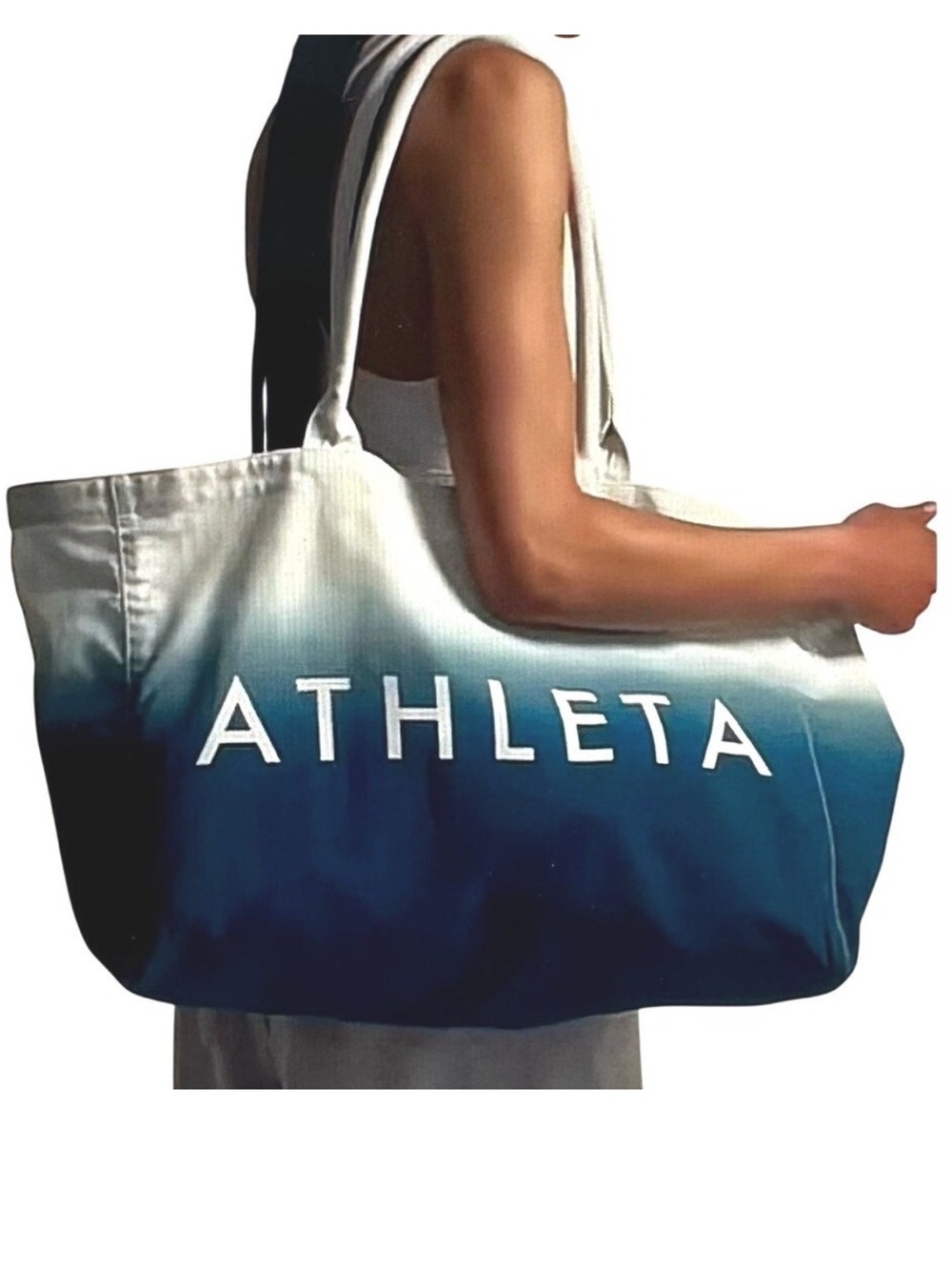 Athleta Blue Ombre Canvas Tote